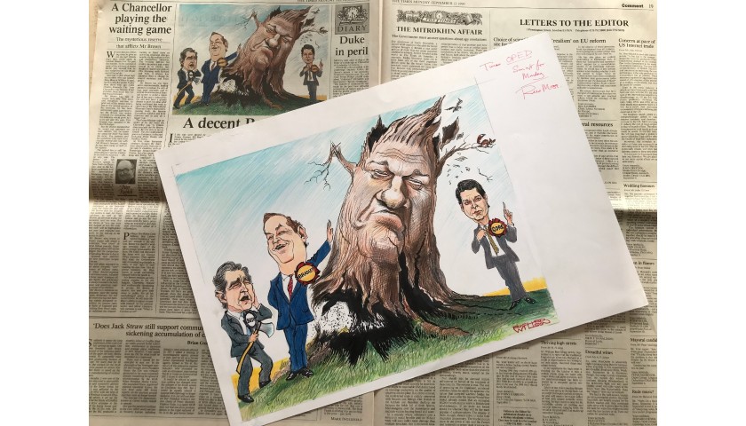 ‘Bill Clinton Uprooted’ - Original 1999 Artwork Published in The Times 