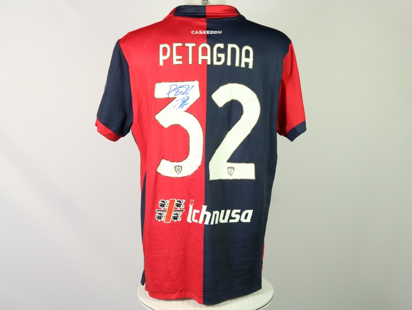 Petagna Unwashed and Signed Shirt, Cagliari vs Monza 2023