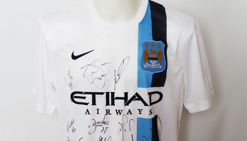 Official Manchester City FC Team Signed Away Shirt