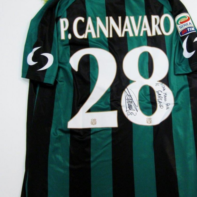 Cannavaro Sassuolo match issued/worn shirt, Serie A 2014/2015 - signed