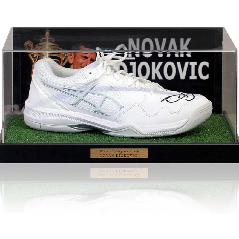 Novak Djokovic Signed Tennis Shoe Presentation 