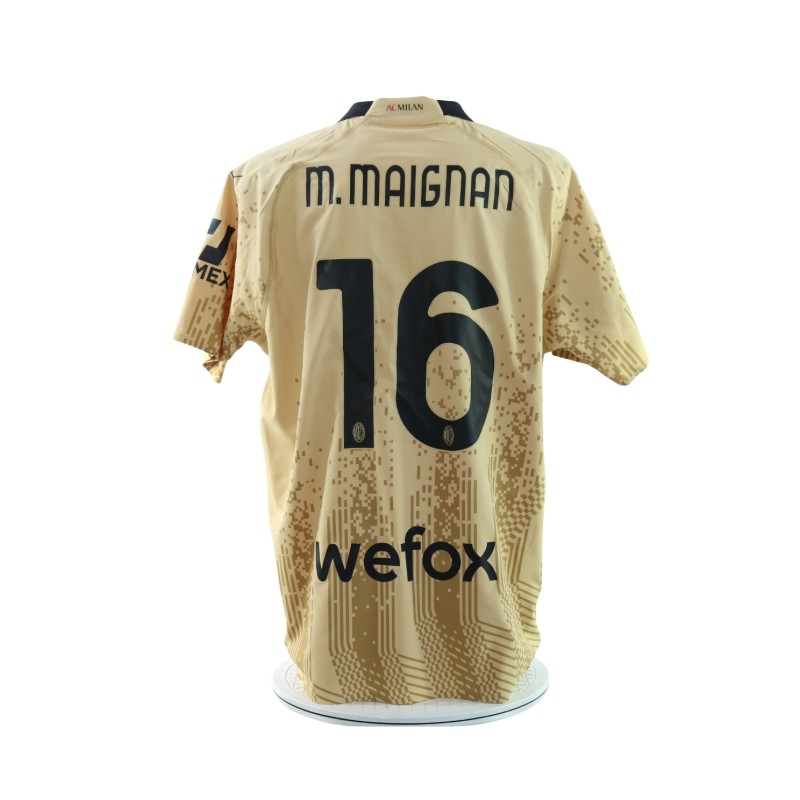 Maignan's Milan Limited Edition Match-Issued Shirt, 2022/23