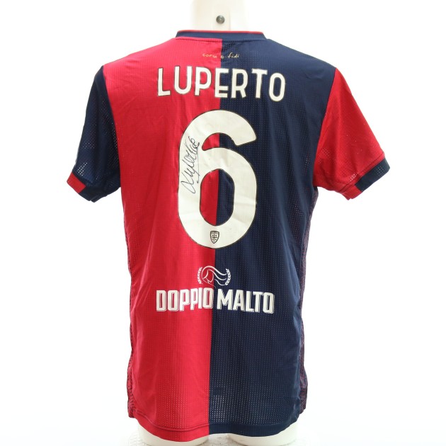 Luperto's Signed Unwashed Shirt, Cagliari vs Carrarese Coppa Italia 2024