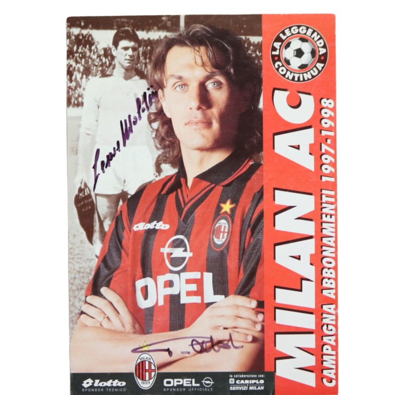 Maldini's Milan Signed Photograph, 1997/98