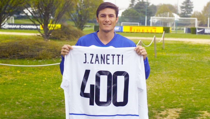 Zanetti's Signed Celebratory 400th Game Inter Shirt