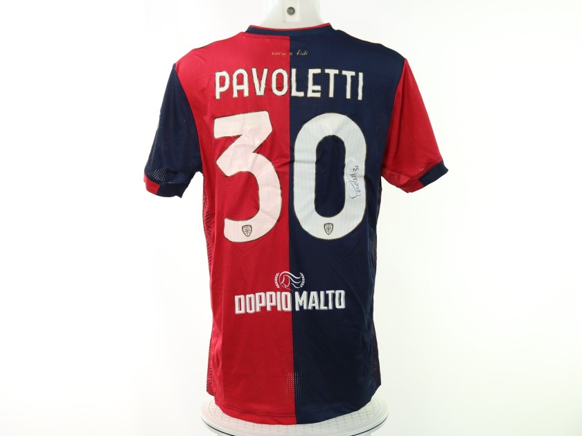Pavoletti's Signed Unwashed Shirt, Cagliari vs Atalanta 2024