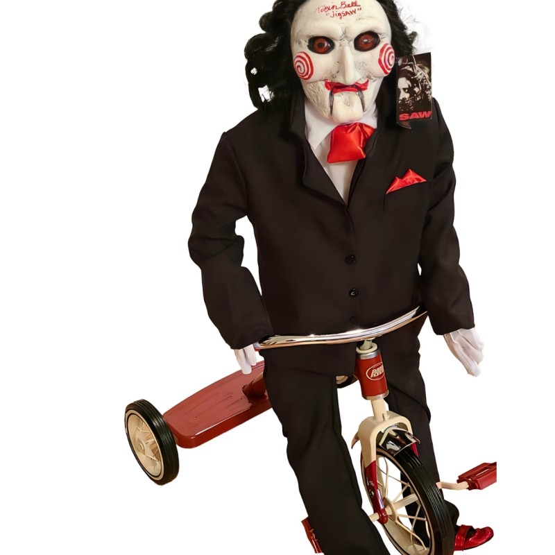 Tobin Bell Signed Saw Puppet Doll with Tricycle 