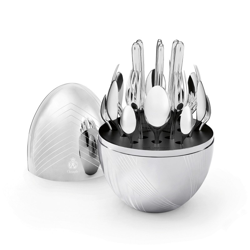 Christofle Silver Plated Flatware Set by Karl Lagerfeld 