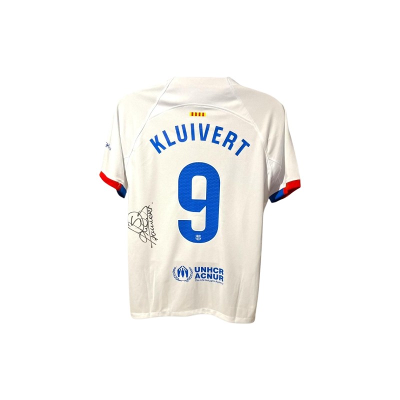 Patrick Kluivert's FC Barcelona 2023/24 Signed Replica Away Shirt