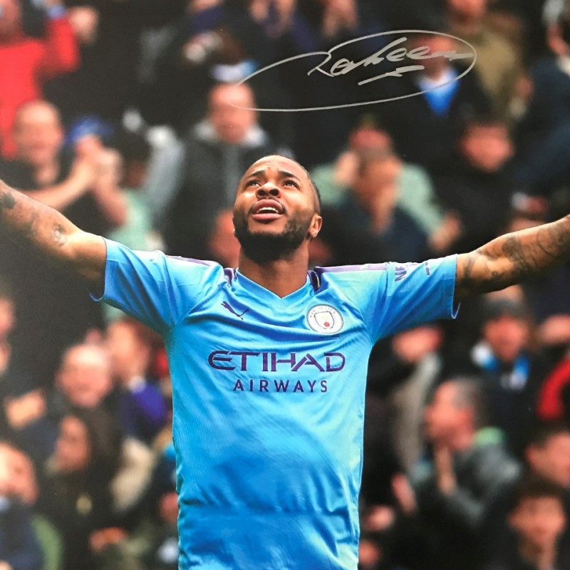 Signed and Framed Picture of Manchester City's Raheem Sterling