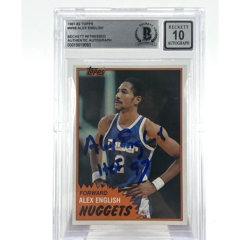 Alex English Signed 1981/82 Topps Card
