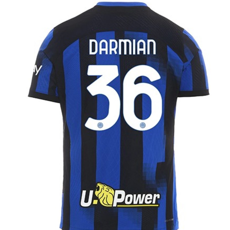 Maglia dell'Inter di Darmian, 2023-2024, firmata con dedica personalizzata