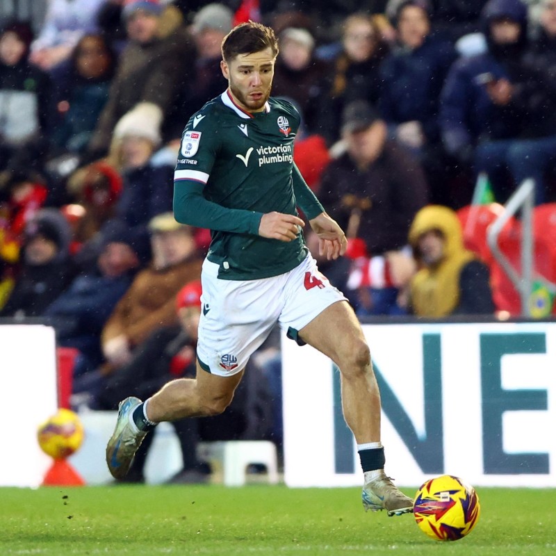 Maglia away indossata John McAtee Bolton Wanderers, vs Exeter City - Autografata