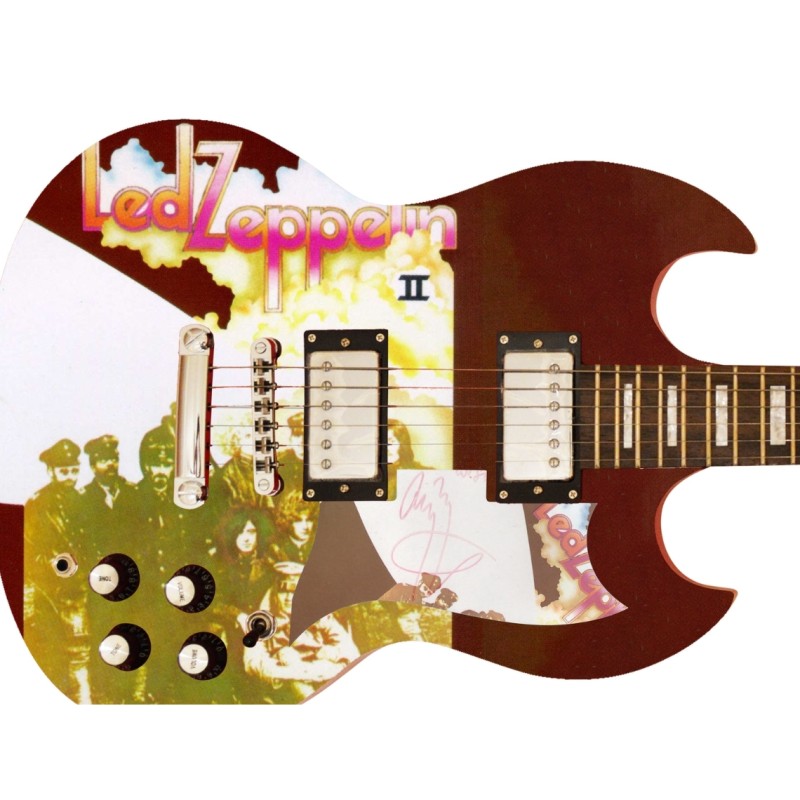 Jimmy Page of Led Zeppelin Signed Custom Graphics Guitar