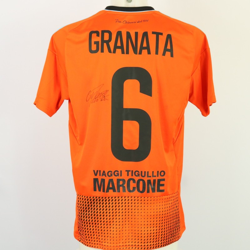 Granata's Unwashed Signed Shirt, Cesena vs Virtus Entella 2024 