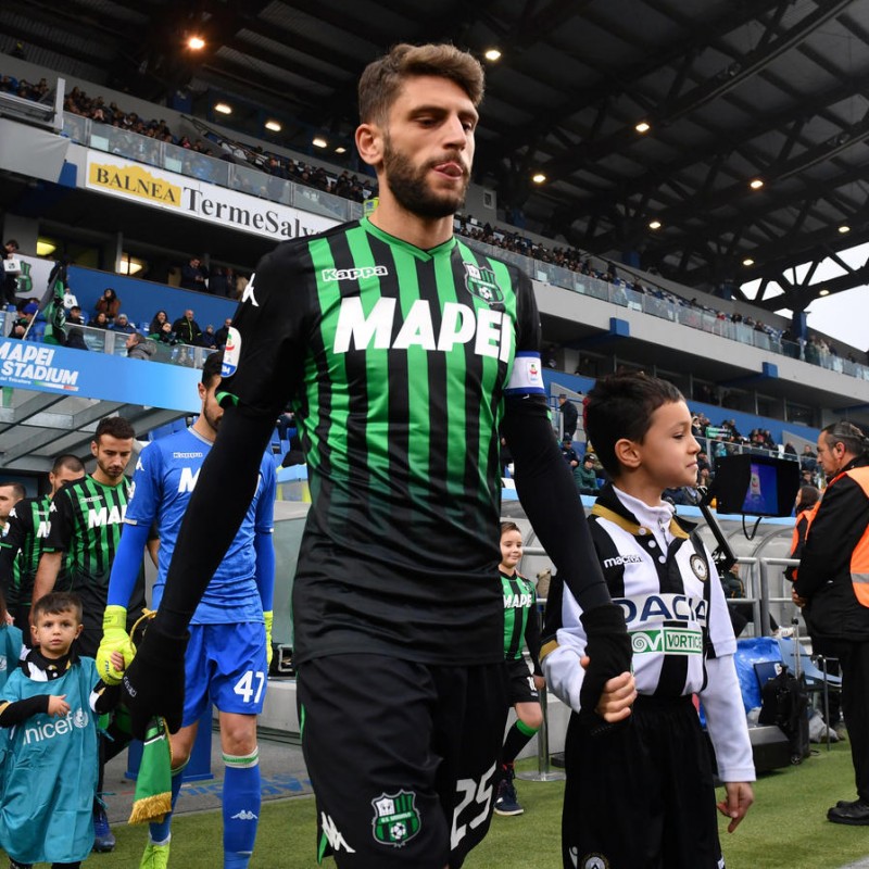 Berardi's Signed Shirt with Special UNICEF Patch, Sassuolo-Udinese