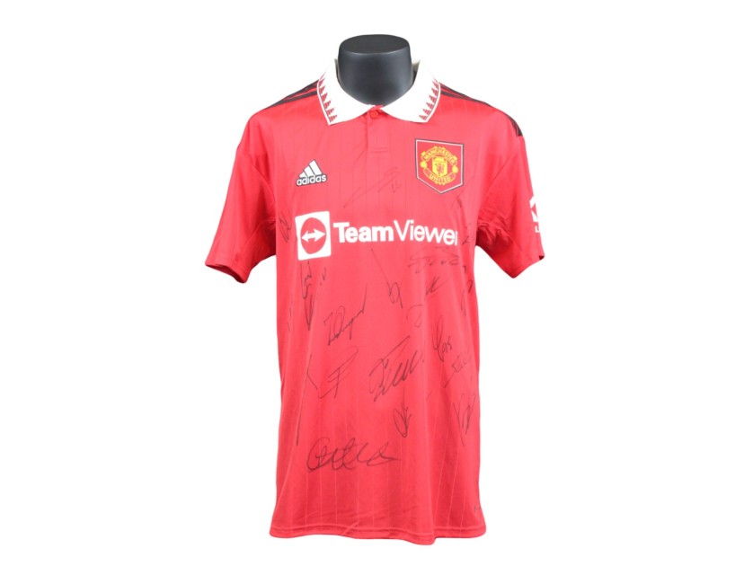 Maglia Ufficiale Home Manchester United, 2022/23 - Autografata dalla Rosa incluso Cristiano Ronaldo