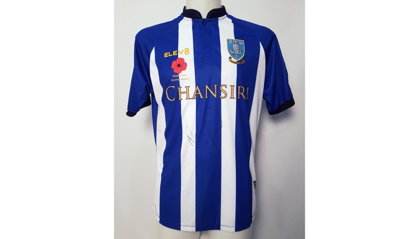 Daniel Pudil's Sheffield Wednesday Worn and Signed Poppy Home Shirt