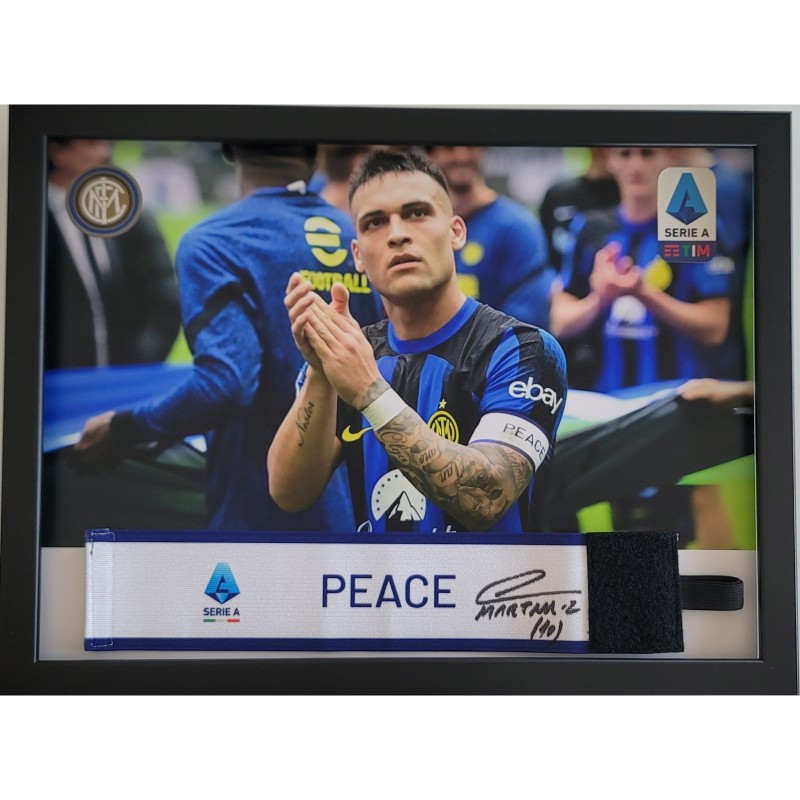 "Peace" Framed Captain's Armband, 2024 - Signed by Lautaro Martinez