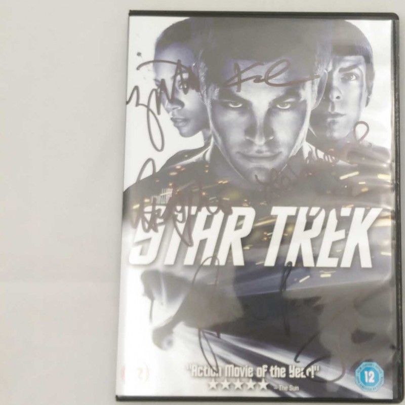 Signed Star Trek DVD Signed by Cast Including Simon Pegg, Zoe Saldana and Anton Yelchin