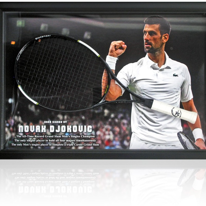 Novak Djokovic Signed Tennis Racket with Frame
