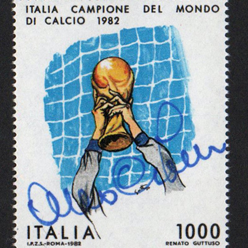 1982 World Cup Stamp Signed by Antonio Cabrini
