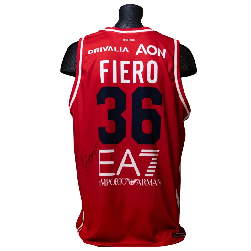 Canotta Fiero Indossata Olimpia Milano vs Guerri Napoli, 2026 - Autografata