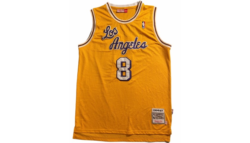 Lakers #8 Kobe Bryant Mitchell & Ness 1996-1997 Gold Stitched