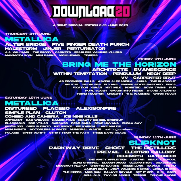 Pair of SOLD OUT Download Festival Guest Weekend Tickets