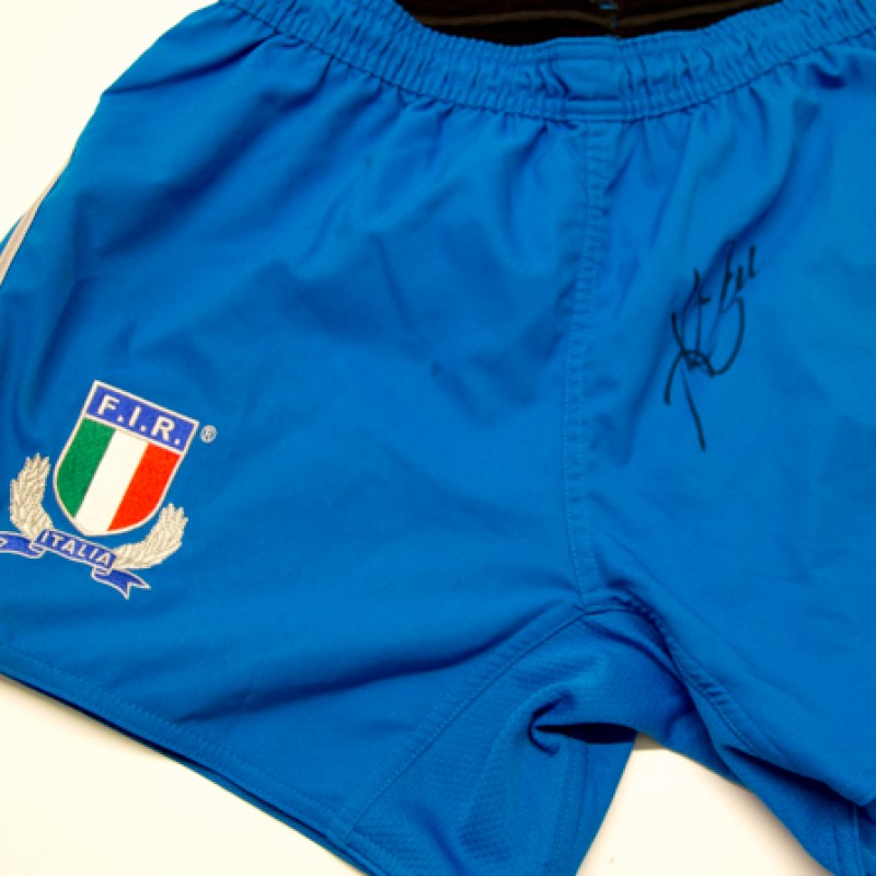 Pantaloncino di Alessandro Zanni indossato e autografato | Torneo Sei Nazioni Italia - Irlanda 