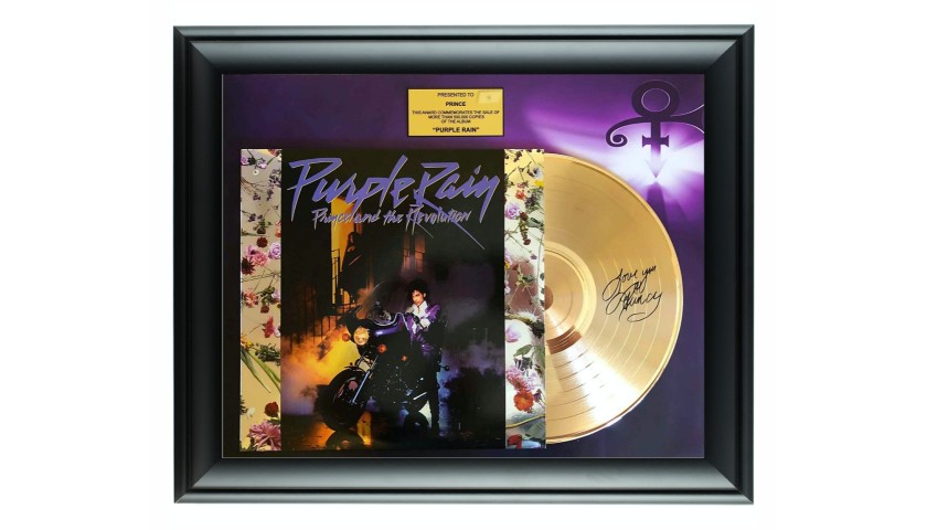 Prince “Purple Rain” Custom Framed Gold Record Display