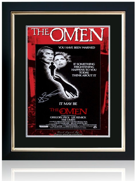 Harvey Spencer Stephens Signed The Omen Movie Poster Display