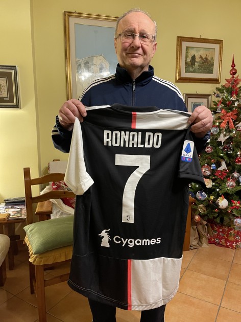 2021/22 Juventus Away Jersey #7 Ronaldo Large Adidas Soccer Cygames CR7 NEW