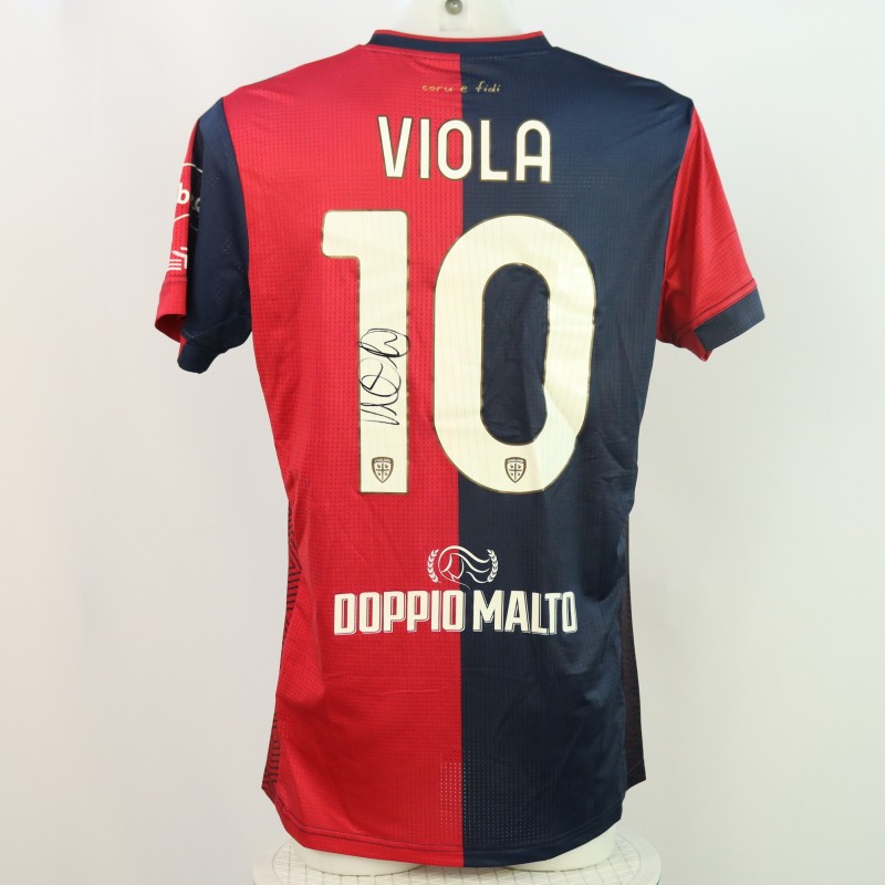 Maglia Viola Unwashed, Parma vs Cagliari 2024 - Autografata