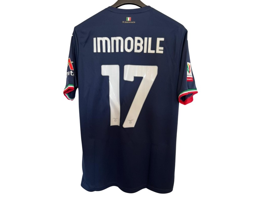 Immobile's Juventus vs Lazio Match-Worn Shirt, Italian Cup 2024