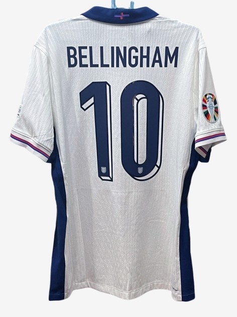 Jude Bellingham's England UEFA Euro 2024 Final Match-Issued Shirt, vs Spain