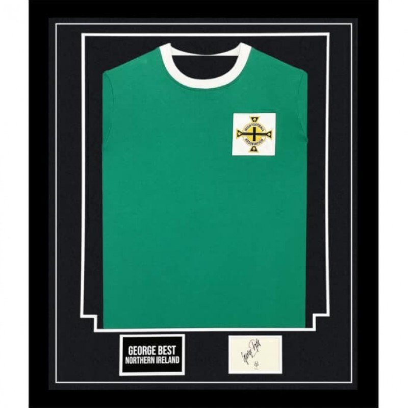 George Best's Northern Ireland Signed and Framed Shirt