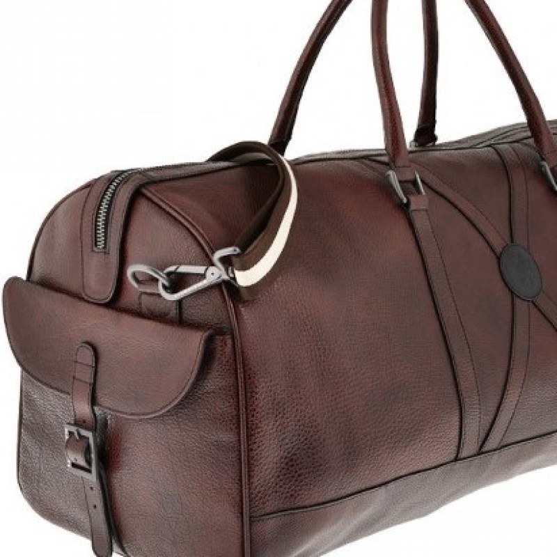 Boston bag, brown leather
