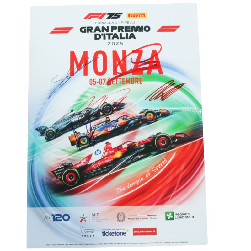 Driver-Signed Official F1 Race Poster – 2025 Italian Grand Prix, Monza