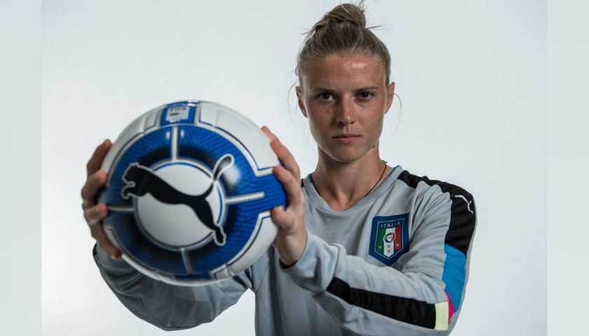 Schroffenegger's Italy Worn Women's Football Shirt, Euro 2017 Qualifiers