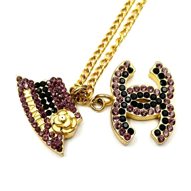 Chanel Gold Plated Crystal Necklace