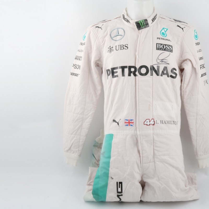 Mercedes suit worn by Lewis Hamilton, F1 2016 season - signed + COA