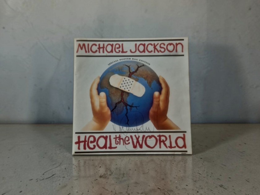 Michael Jackson Signed Heal The World 7" Vinyl