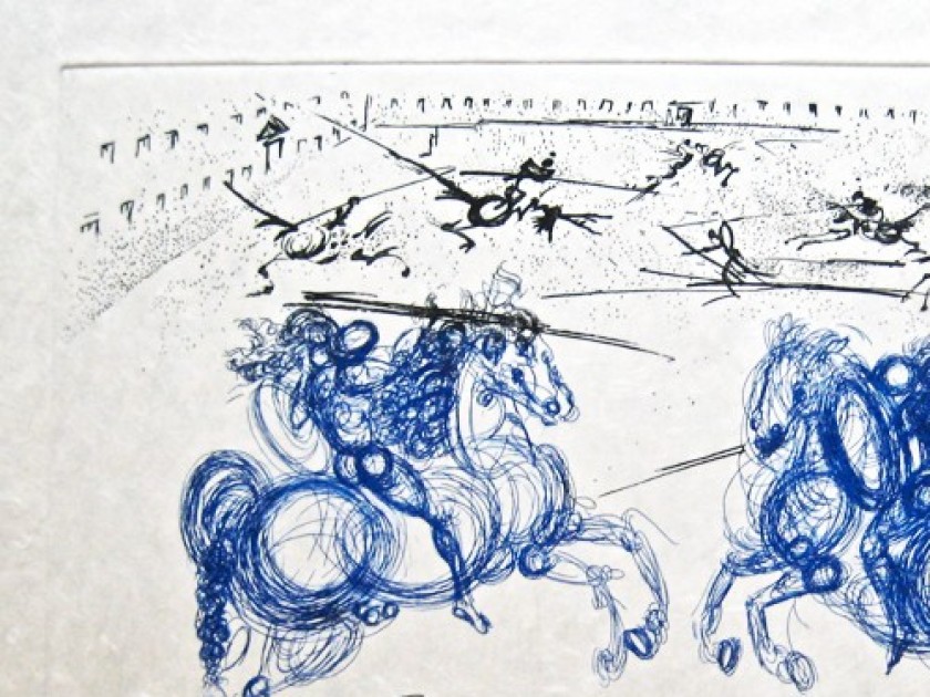 Salvador Dali - Signed Combat des Cavaliers, Original Etching