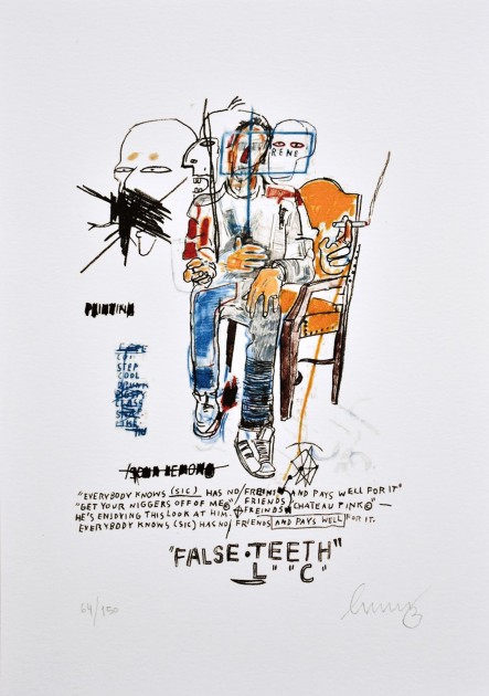 'René Ricard' Lithograph Signed by Jean-Michel Basquiat