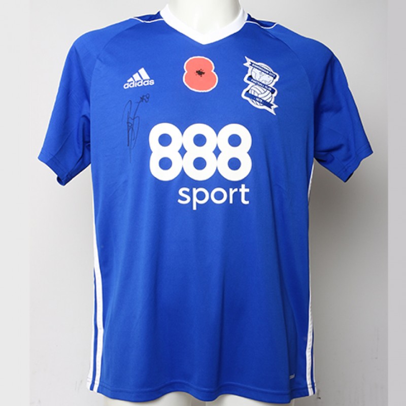 Poppy Shirt Signed by Birmingham City FC's Jeremie Boga