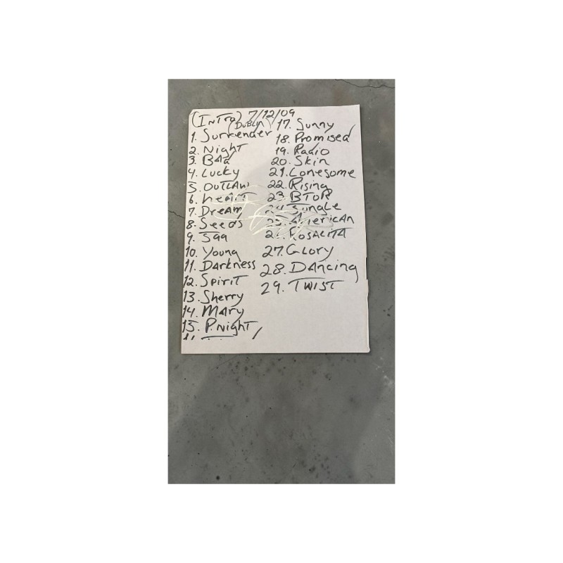 Bruce Springsteen Signed Set List