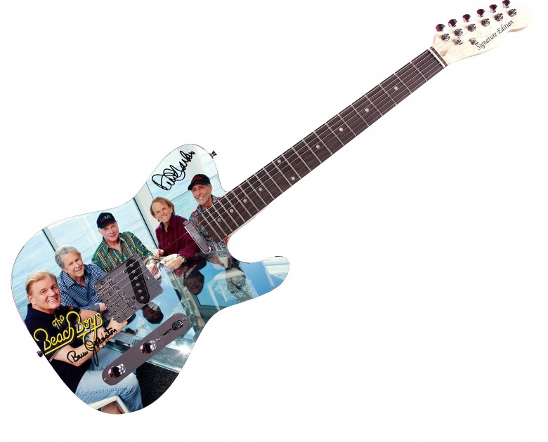 The Beach Boys Signed Guitar with Custom Graphics