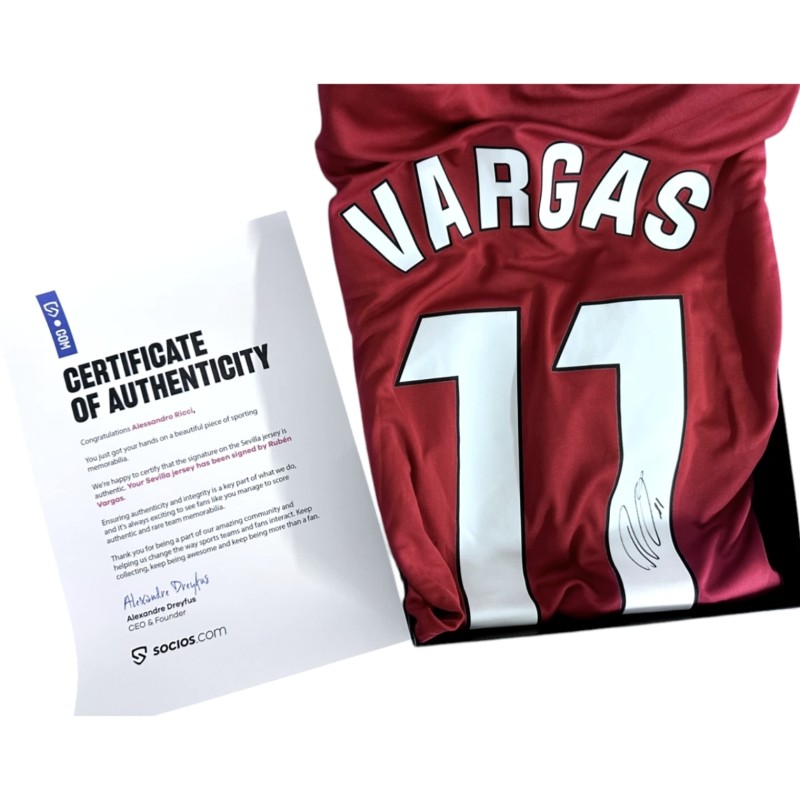 Cofanetto Maglia Ufficiale Vargas Siviglia, 2024/25 - Autografata