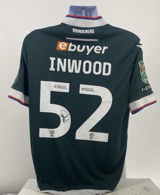 Maglia da trasferta firmata da Sam Inwood del Bolton Wanderers, contro l'Arsenal